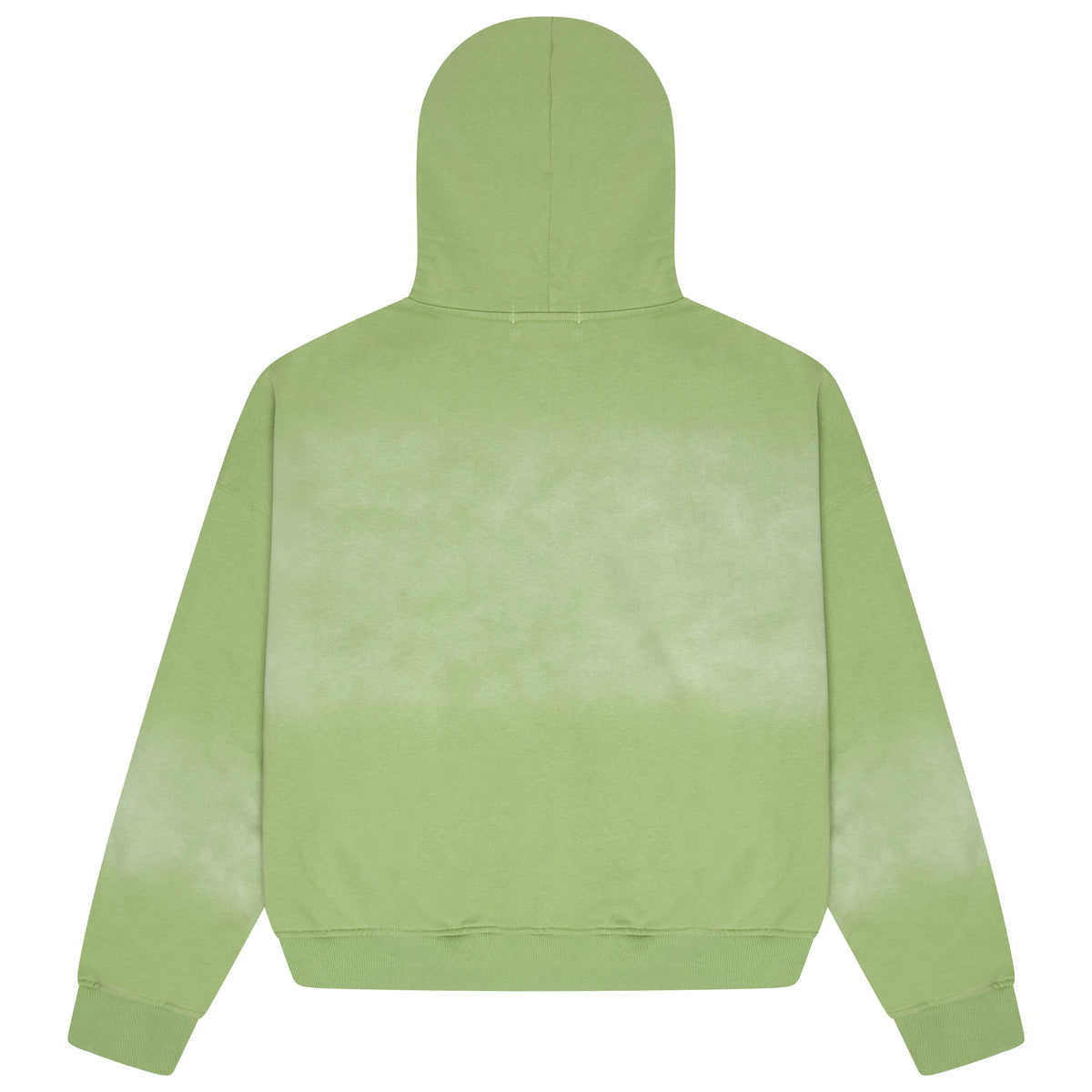Distressed Logo Embroidered Zip Hoodie