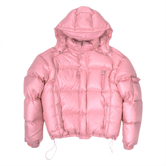 Pink Nylon Ripstop Puffer Jacket