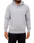 Signature Embroidered Hoodie (Grey) on the model